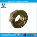 DIN 6923 Made in China in Stock YZP/ Color Zinc Plated Steel Flange Nut